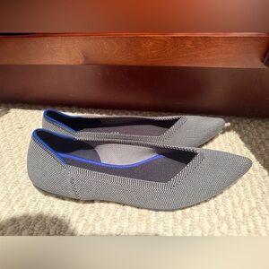 Rothy’s the point pebble gray birdseye textile ballet slipper size 9